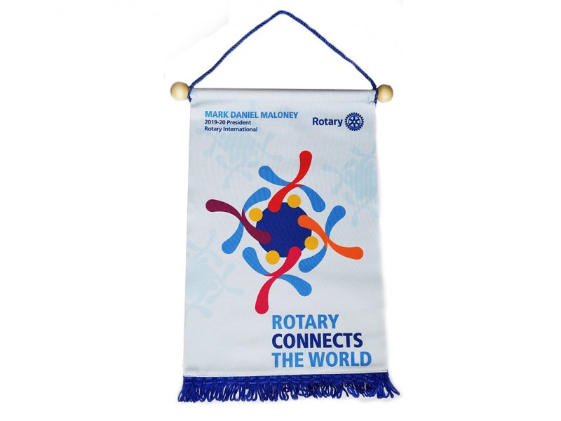 Tischbanner Jahresmotto 2019/20 - Rotary connects the World