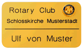 Namensschild Gelb Eloxal (50x30mm) 