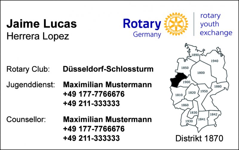 Notfallkarten für Austauschschüler 