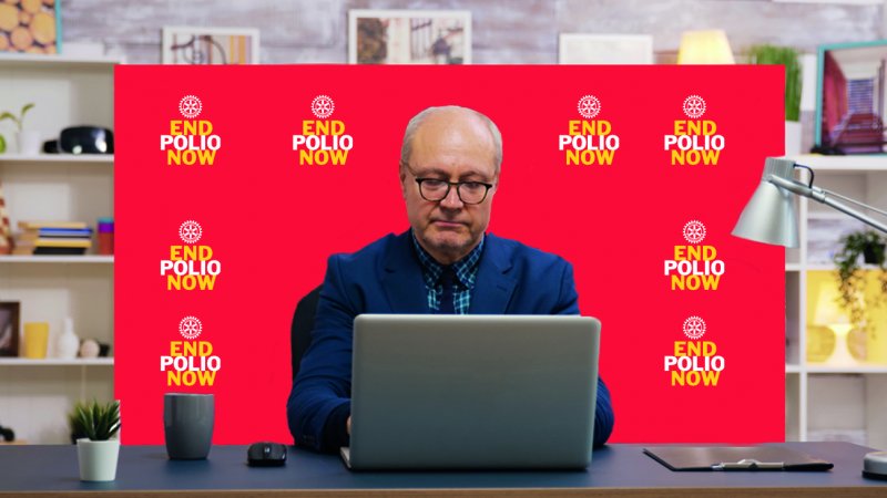 End Polio Now Hintergrundwand für Online-Meetings