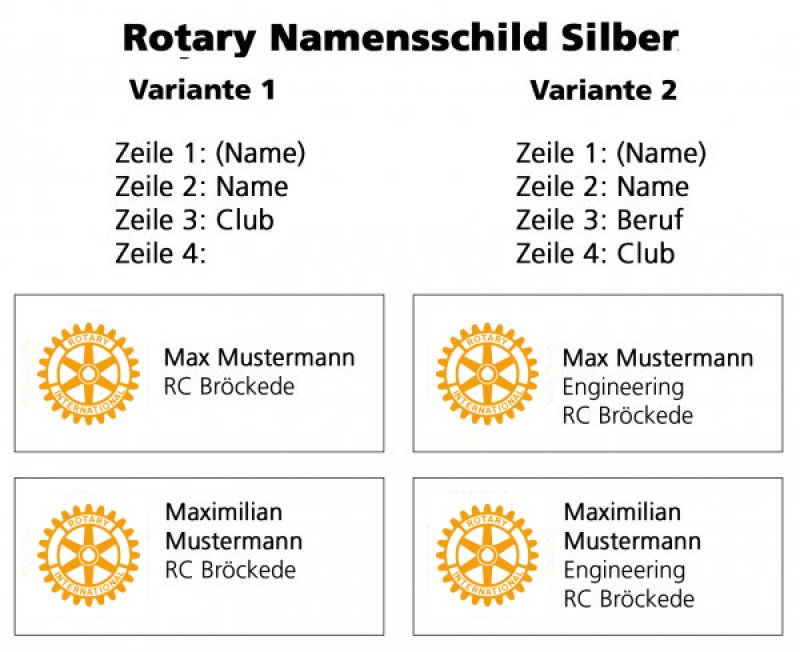 Namensschild Silber