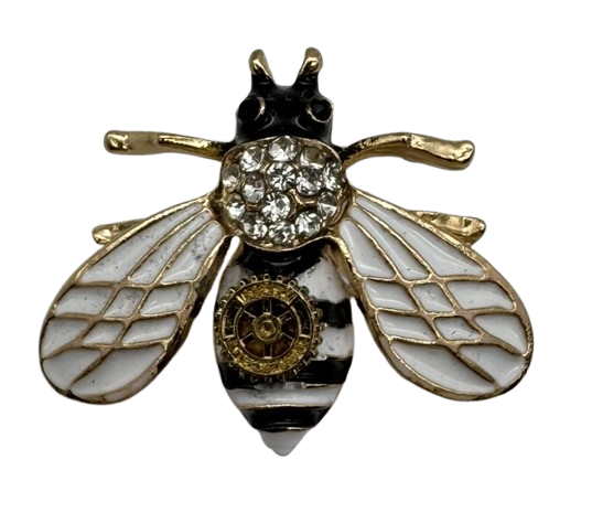 Broche Abeille – Blanche