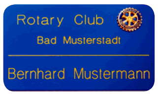Namensschild Blau Eloxal (50x30mm) 