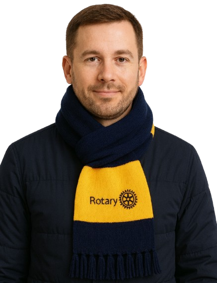 Winterschal blau/gelb