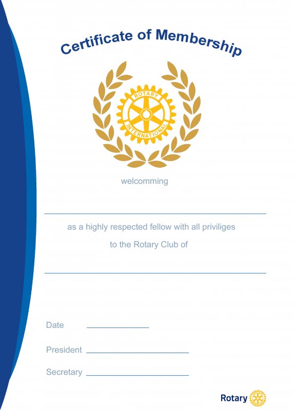 Rotary Mitgliedsurkunde