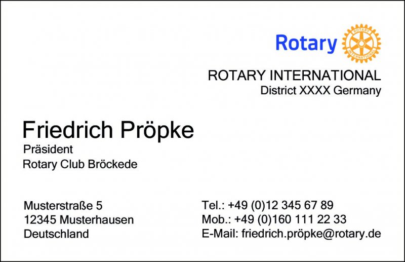 Individueel visitekaartjes voor Rotarian