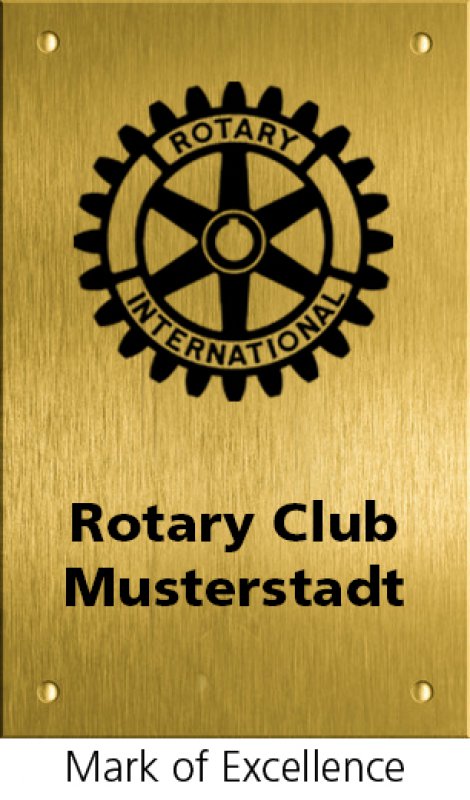 Plaque en laiton avec logo Rotary gravé